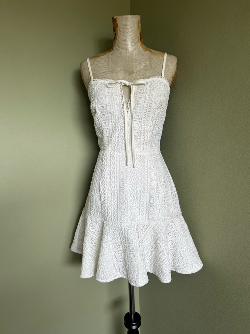 by the way Del Crochet Off-White Lace Mini Dress Sz S - Picture 1 of 9